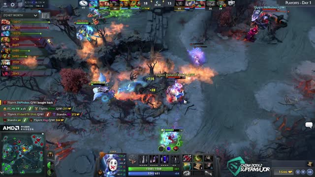 EG.Arteezy's triple kill leads to a team wipe!